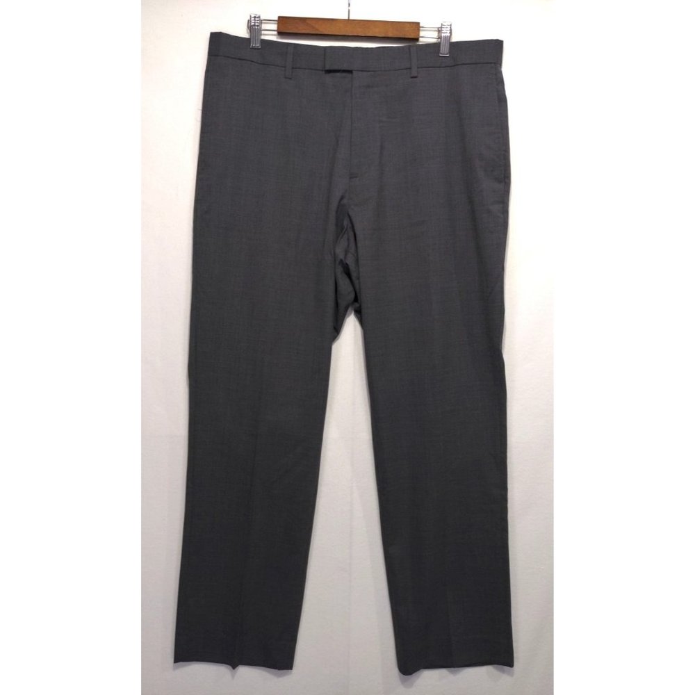 Banana Republic Men's Standard Fit Trouser Pants Wool Stretch Comfort Grey 36x32
